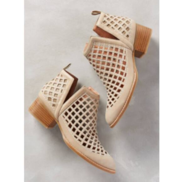 Jeffrey Campbell Taggart Cutout Tan Leather Boots - Picture 1 of 8